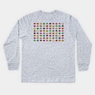 Colorful Pixel Donut Selection Kids Long Sleeve T-Shirt